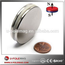 Axially Magnetized 45SH disco forte ímã de neodímio D45x2mm